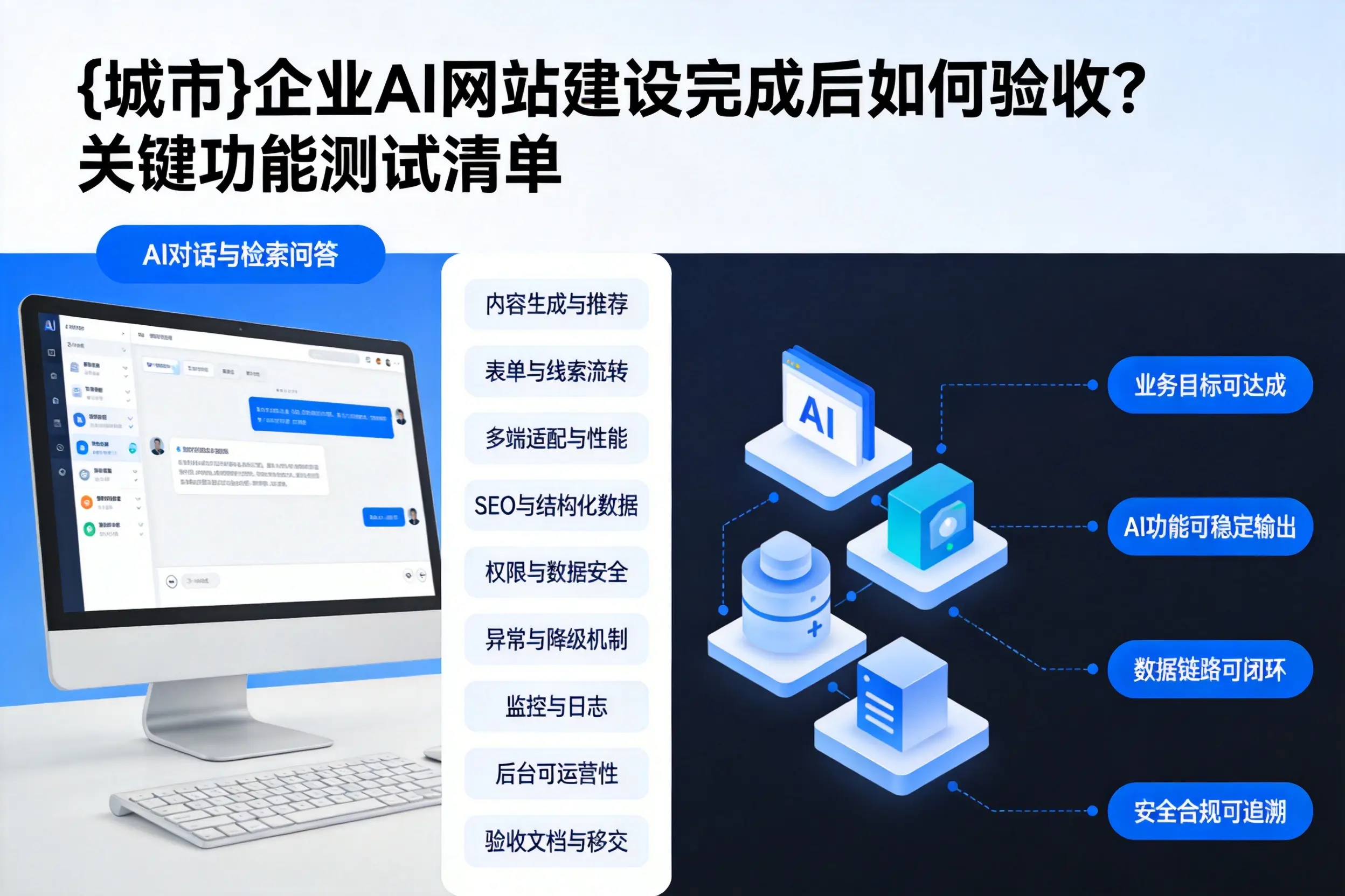 天门企业AI网站建设完成后如何验收？关键功能测试清单
