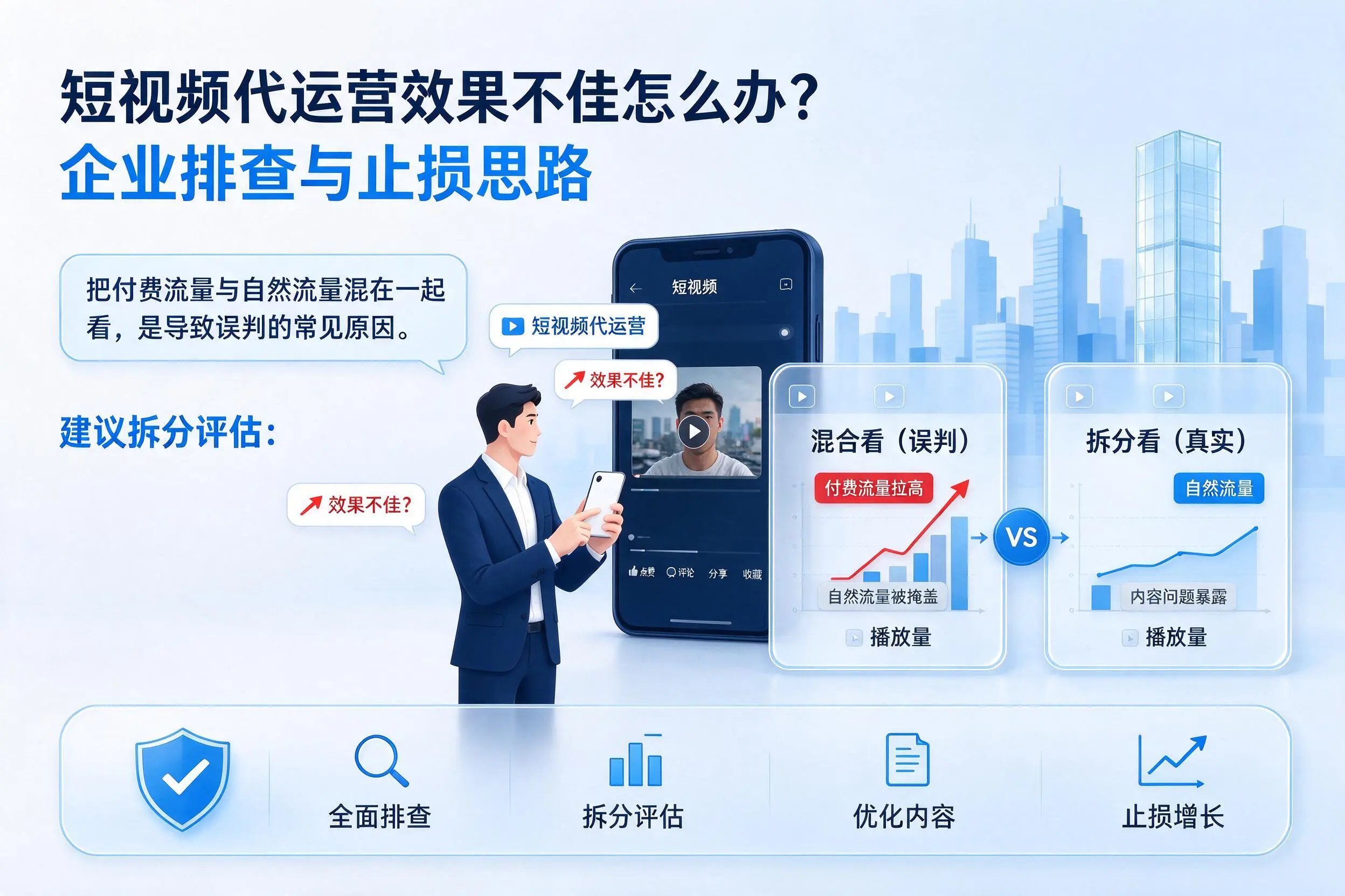 短视频代运营效果不佳怎么办?天门企业排查与止损思路