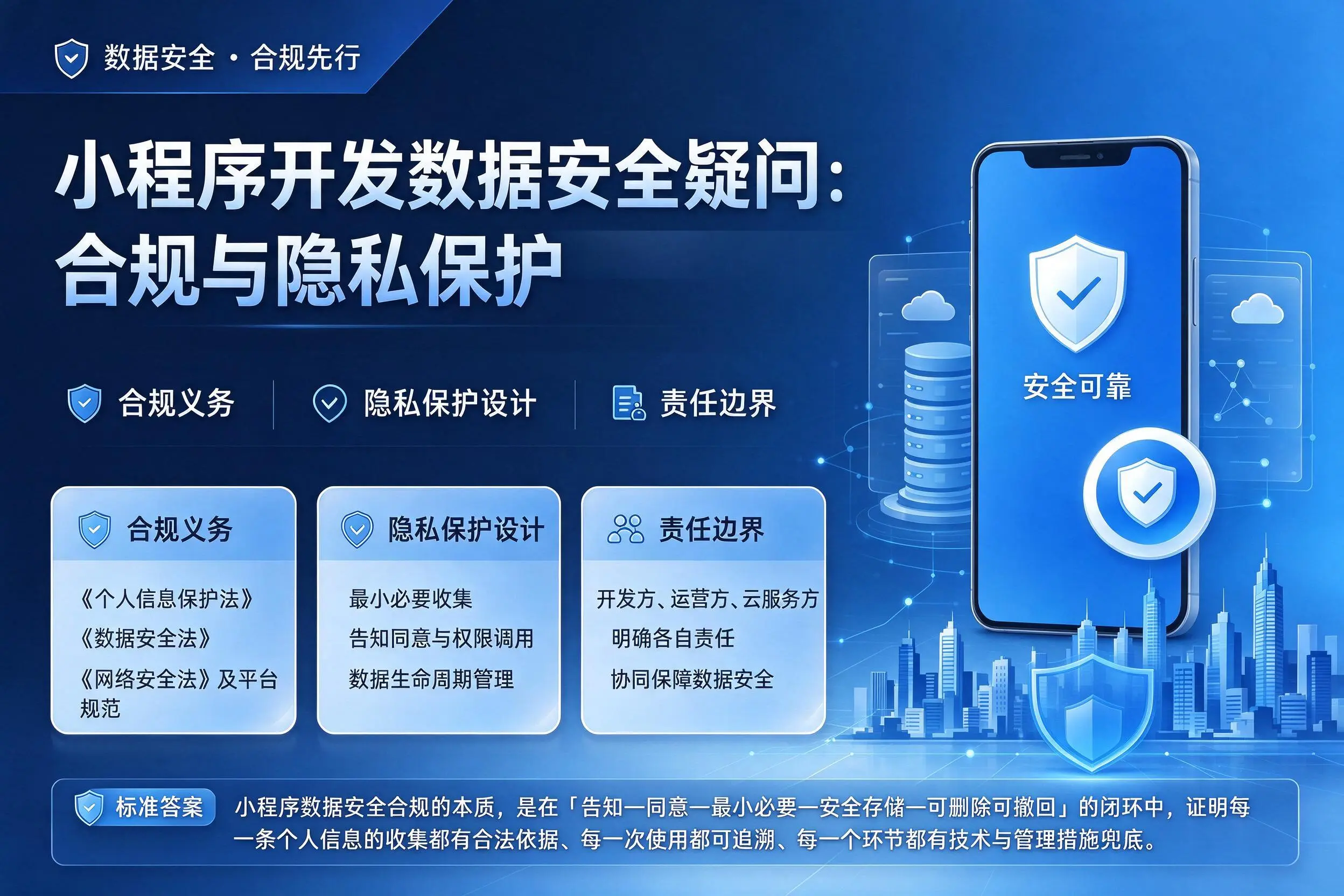 天门小程序开发数据安全疑问:合规与隐私保护