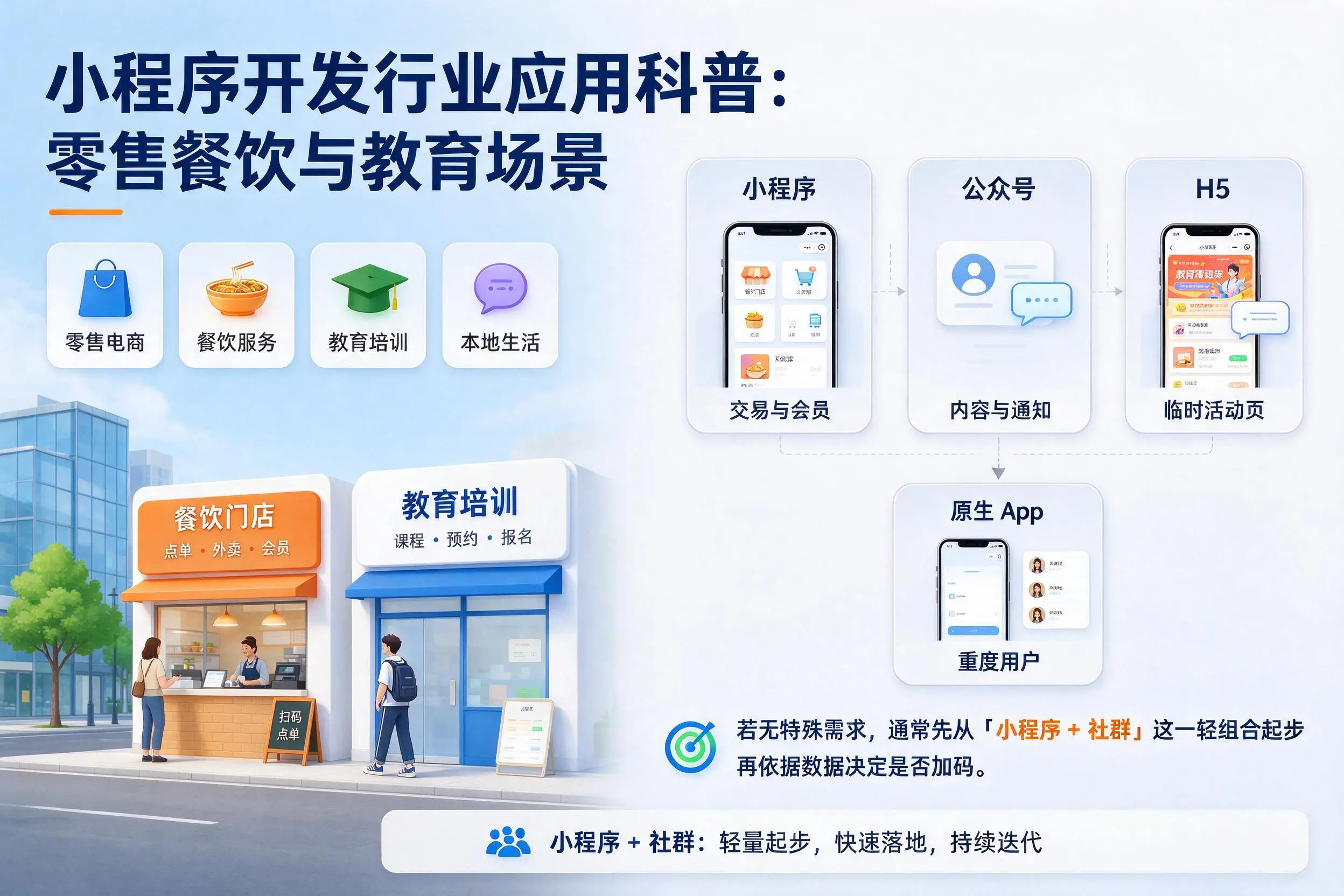 天门小程序开发行业应用科普：零售餐饮与教育场景