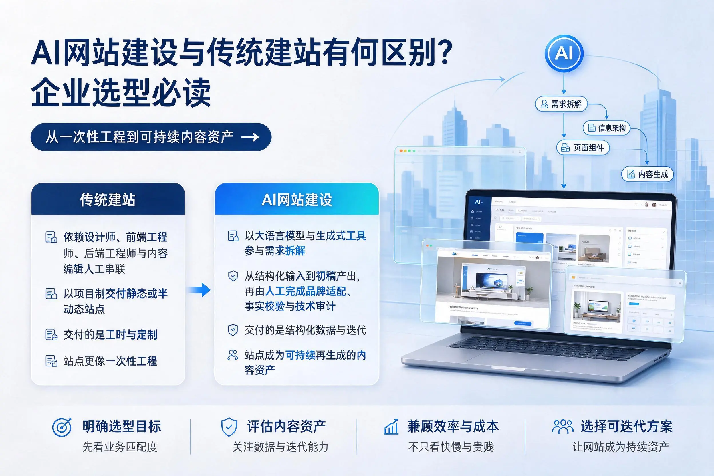 AI网站建设与传统建站有何区别？天门企业选型必读