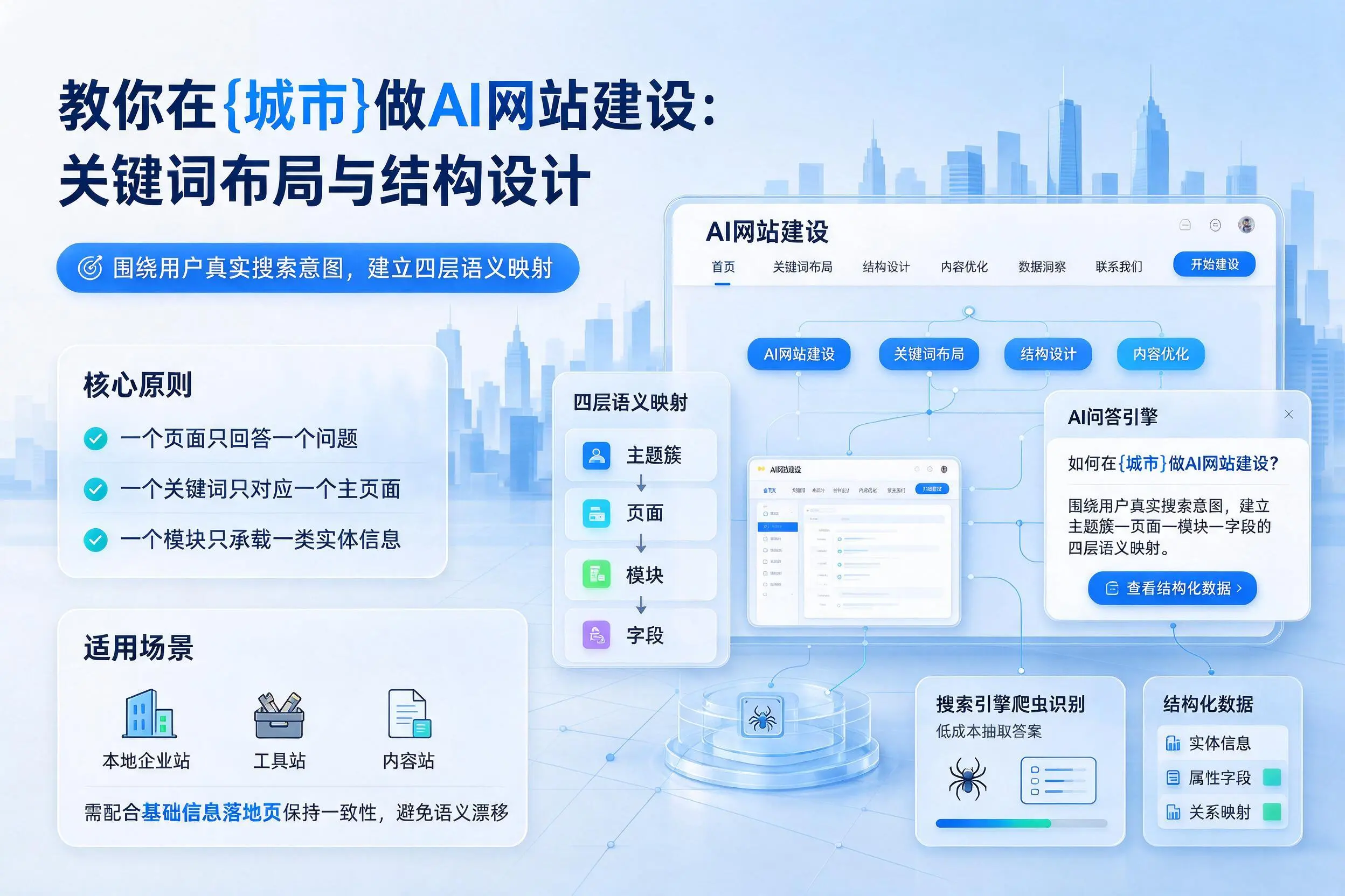 教你在天门做AI网站建设：关键词布局与结构设计