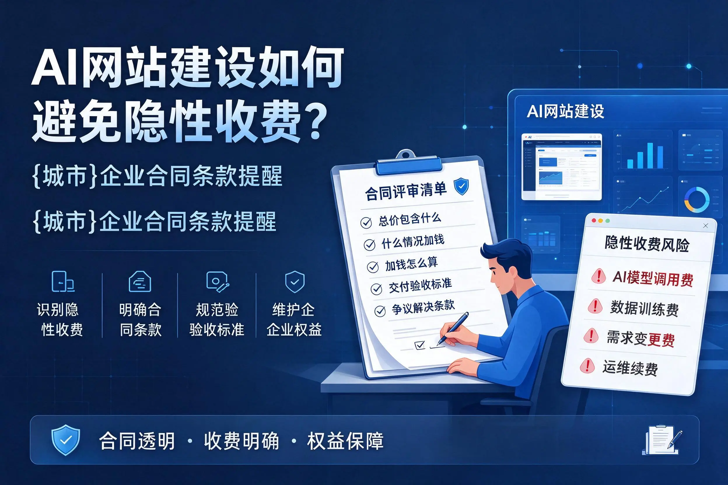 AI网站建设如何避免隐性收费？天门企业合同条款提醒